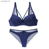 Briefs Panties 2021 New Sexy Women BCD Cup Bra Sets Lace Thong Hollow Out Underwear Panties Intimante Brief Female Girls Lingerie L230518