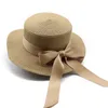 New 2023 Summer Beach Hat Women Flat Straw Hats Sun Protection Cap Shade Caps Woman Lady Holiday Sunhat Sunhats 12colors