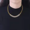 Nowy Hip Hop Kubańczyk Złoty Diamentowy Naszyjnik 18K Solid Gold Fark