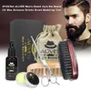 Cream 5st/Set Men's Beard Care Set Beard Oil Wax Scissors Bristle Brush Modeling Tool för utomhusreseföretag camping