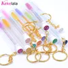 Tools Kekelala Newest 10/5Pcs Eyelash Brush Tube With Gold Chain Glitter Mascara Wand For Lash Extension Clear Micro Comb Container