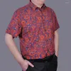 Chemises décontractées pour hommes 2023 été hommes Vintage imprimé fleuri boutonné hawaïen mâle ample à manches courtes coton lin plage Y101