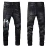 Blauwe spijkerbroek voor heren Casual Streetwear Black Slim Fit Jeans Men Herfst Masculina Letter BRITE JEANS PAND Trendy Dance Club Skinny S Toursers Man Black Jeans