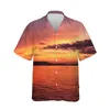 Mäns casual skjortor Jumeast 3D -estetik Hawaiian Men's Overdimensionerad Dusk Collection Summer Short Sleeve Shirty mysiga blueskläder