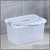 Boîtes De Rangement Poubelles 5L 10L 20L Stack Pl Boîte De Rangement En Plastique Avec Couvercle Attaché Scellé Étanche À L'humidité Conteneur Semi-Clair Drop Delivery H Dh6Hm