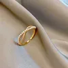 2023 Cheap 18k Gold Plated Jewelry Punk Finger Geometric Twisted Wide Band Open Adjustable Rings For Women Bijoux Femme Gifts