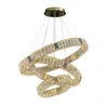 Chandeliers Golden Chrome Colorized Crystal Round Oval Designer LED Chandelier Lighting Lustre Suspension Luminaire Lampen For Dinning Room