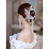 Bridal Headwearwarwares Sen Series Acessórios para cabelos de vestidos de noiva com clipes laterais e maquiagem de design de casamentos acessórios com estilo de ponta e estilo versátil