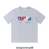 2023FW Wysokiej jakości projektant designerski T-shirts Trapstar Blue Red Redel Haft Krótkie rękaw