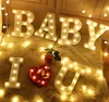 Oro Blanco Luminoso 26 Letras LED en inglés Luz de noche Alfabeto Número Lámpara Navidad Boda Fiesta de cumpleaños Proponer decoración