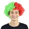 Bérets Performance intéressante ondulée Clown perruque cheveux chapeau fête de noël synthétique Football Fans accessoires Cosplay