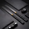Chopsticks Stylish Portable Stainless Steel Icke-halk Kinesisk pinnar Tabeller EL Restaurang Hem Cotlary Gift Kitchen Tool