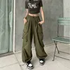 Dames Broek Capri Y2k Streetwear Cargo Vrouwen Casual Vintage Baggy Wijde Pijpen Rechte Broek Jogger Grote Zakken Oversized Overalls Joggingbroek 230531