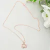 Pendant Necklaces Sweet Flowers Necklace For Women Charm Zircon Crystal Chain Jewelry Girls Party Gifts