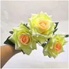 Couronnes de fleurs décoratives Simation Luminous Rose Creative Valentines Day Gift Led Lighted Romantique Colorf Party Favors Vtky2318 D Dhq9K