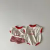 Clothing Sets 2023 Summer Baby Cute Ice Cream Print Clothes Set Infant Boy Short Sleeve T Shirt 2pcs Cotton Girl Plaid Shorts 230531