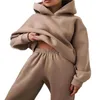 Tracksuits 2022 New Autumn Winter Women's Bodysuit 2-Piece Hoodie Sweatshirt and Trouser Set #A P230531