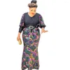 Etnik Giyim Uzun Afrika Elbise Kadınlar Fener Sleeve İmparatorluğu Kemer Cüppeleri ile 2023 Moda Zarif Pullu Parti Maxi Vestidos