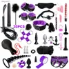 Adult Toys Adult SM BDSM Kits Adults Sex Toys For Women Men Handcuffs Nipple Clamps Whip Spanking Sex Metal Anal Plug Vibrator Butt Bondage L230518