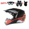 Capacete de motocicleta de motocross universal fora da estrada ATV Correios Capacetes Racing Motor Bike Capacette com óculos de máscara de máscara presentes