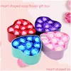 Party Favor Heart Shaped Soap Flower Gift Box Scented Bath Body Petal Wedding Decor Artificial Rose Dh1275 Drop Delivery Home Garden Dhka3