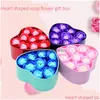 Party Favor Heart Shaped Soap Flower Gift Box Scented Bath Body Petal Wedding Decor Artificial Rose DH1275 Drop Delivery Home Garden DHKA3