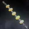 Link Bracelets Hermosa Jewelry Gorgeous Yellow Dichroic Glass Fancy Silver Color Charms Chain Links For Women 20cm 20234840