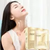 Hals 24k Gold Folie Halsmaske für Falten fester Halshebe Anti -Aging -Weißhalspflege 10pcs Pack