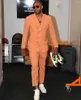 Men's Suits Custom Made Orange Men Blazer Wedding Slim Fit 2 Pieces Groom Tuxedos Mens Prom (Jacket Pants)