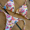 Damenbadebekleidung QINJOYER Niedlicher Print Banana Bikini Set Frauen 2023 Sexy Tanga Badeanzug Brasilianischer Badeanzug