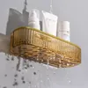 Étagères de salle de bain Étagère de rangement murale pour salle de bain Lumière Luxe Égouttoir de douche Étagère d'angle Pas de poinçonnage Shampooing Savon Étagères de maquillage 230530