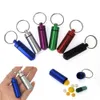 Ringar 1 datorer Färgglada baby Aluminiumpiller Box Medicine Case Container Bottle Holder Keychain Outdoor Pill Case Pillbox Portable