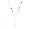 collana croce d'oro per le donne nappa lunga collana croce di perline turchese gioielli di tendenza all'ingrosso san valentino collana cristiana collana crocifisso regalo per lei