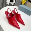 Kvinnor Sandaler Dance Shoe High Heels Beach Women Shoes Party Fashion Läder Pointed New Sexig Designer Super Lady Wedding Metal Belt Buckle Shoes Storlek 35-41 med låda