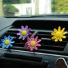 Decorations 2pcsSet Car Perfume Clip Flower Spin Smell Fragrance Rotating Air Vent Freshener Decoration Auto Interior Outlet Accessory Gift 0209 L230523