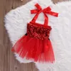 Flickans klänningar 2020 Ny Xmas nyfödda Baby Little Girls Bodysuits Dress Spädbarn Babies Girl Santa Tutu Dresses Outfits Dräkt i ett stycke Kläder AA230531