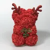 Fleurs décoratives 2023 noël 25 cm Rose ours à la main artificielle mousse Teddy cadeau créatif pour les enfants et petite amie