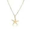 Pendant Necklaces Cute Starfish Shape 18 K Real Gold Plated Stainless Steel Golden Necklace For Women Jewelry