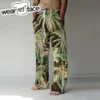 Spodnie sztuki palmowe letnie 3D na całym wydrukowanym szerokim nogawce spodnie kazawcze joggery streetwearne kobiety mężczyźni odzież rozmiar rozmiar