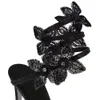 Crystal Butterfly Wrap Sandals com saltos altos Mulheres Novas