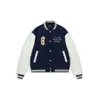 Giacche da uomo Vintage Ricamo Varsity Jacket Uomo PU Cuciture in pelle Color Match Uniforme da baseball Coppia Oversize Autunno Inverno Streetwear 230531
