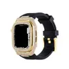 Diamond Encrusted Case Liquid Silicone Integrated Fashion Cover fit Strap Band Bracelet Straps Bands Watchband for Apple Watch Series 4 5 6 7 8 iWatch 44mm 45mm