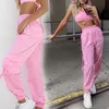 Survêtements été bonbons deux pièces correspondant pantalon Jogging ensemble femmes rose vêtements haut court et survêtement 2020 P230531