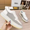 Mulheres Paris Low Top Sneaker Calf couro inspirado no sapato de basquete original dos anos 80 Margiela Design Elements Exagerated Square Toe MM6S Sapatos discretos