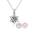 Design Necklace for Women 1ct VVS1 Moissanite Pendant Snowflake Pattern 925 Sterling Silver Necklaces Jewelry