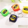 Tape Measures Mini 1M Measure With Keychain Small Steel Rer Portable Pling Rers Retractable Flexible Gauging Tools Dbc Drop Delivery Dhqya