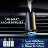 Intelligent Car Difusor AROMA AROMA AUTO Ventiva de ar e névoa de leite de madeira de aromaterapia com petróleo de aromaterapia Fragrância de perfume L230523