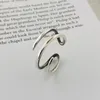 Cluster Rings WTLTC Chunky Wired Line Stacking For Women 925 Sterling Sliver Thin Thumb Vintage Minimal Adjustable Jewelry