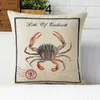 Подушка качество качества окружающей среды Глубокообразное образец магия красного морской жизни Crab Lobster Coash для дивана для спальни гостиной 230531