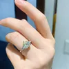 Cluster Rings Megin D 925 Sterling Silver Love Heart Luxury Crystal Stone Toumaline Vintage Boho For Women Wedding Couple Gift Jewelry